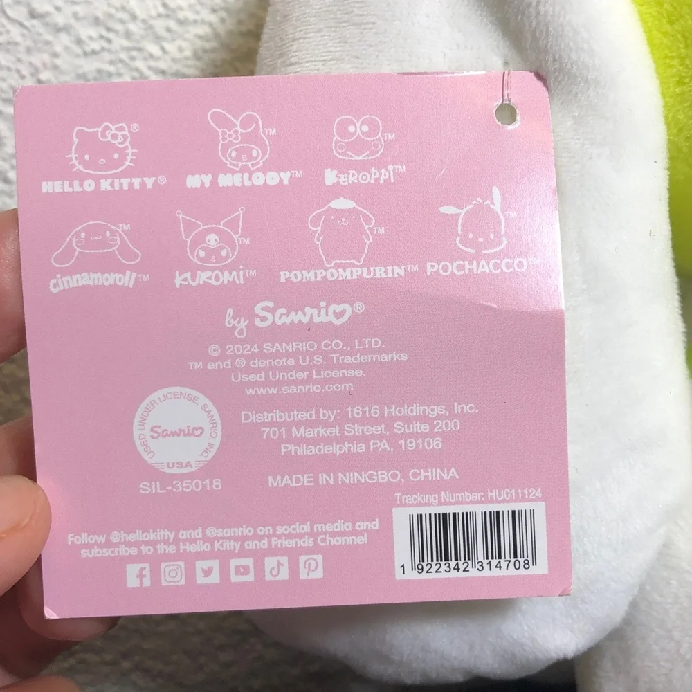 Hello Kitty Frog-Eared Plush - White and green